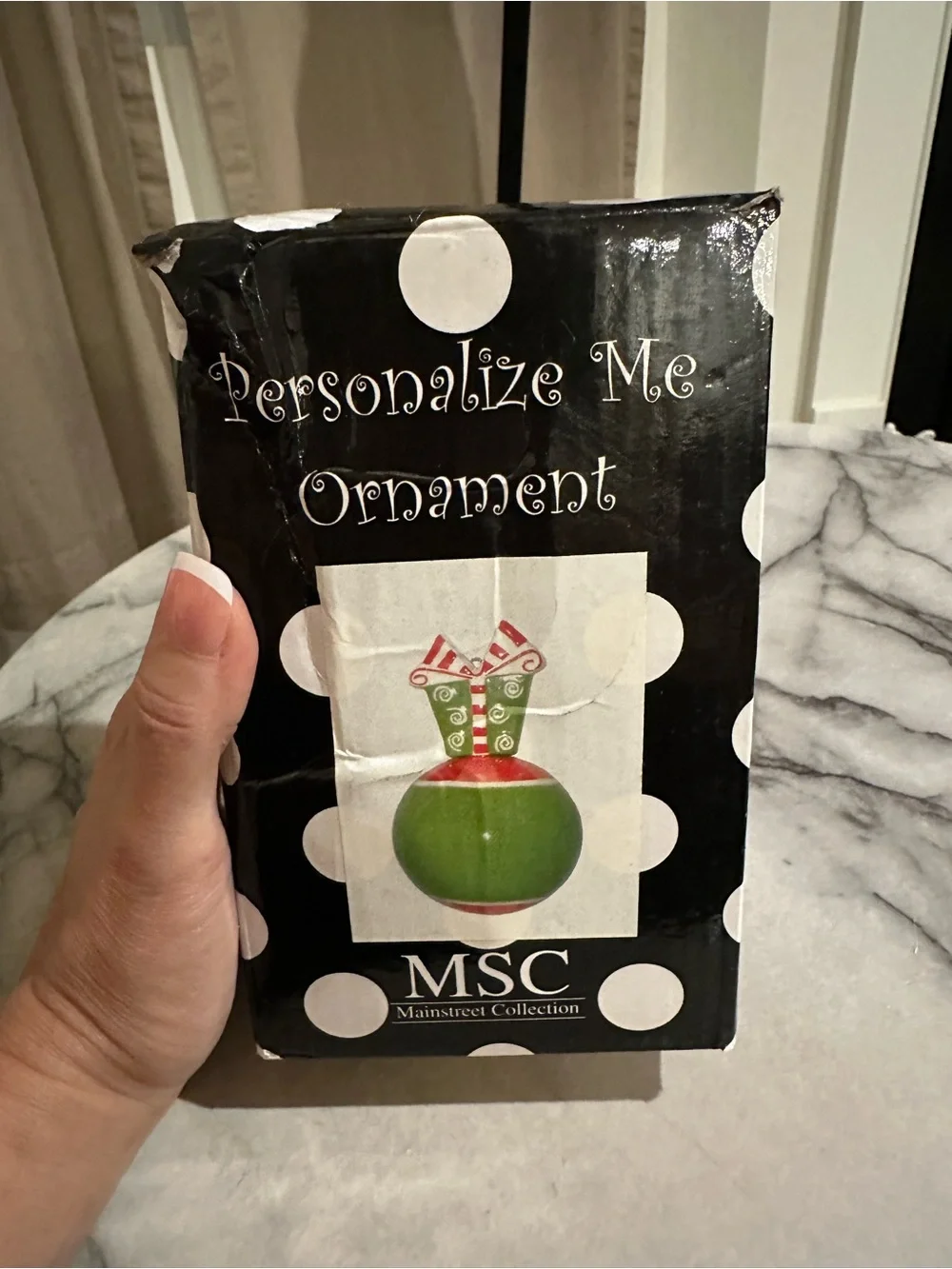 MSC Green and Red Gift-Ball Holiday Ornament